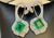 5 Ct Natural Zambian Emerald Earring & 2 Ct Diamond , Rose Cut Diamond Earring For Sale In New York - Image 6 of 8