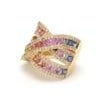 Natural 6.29 cts multi sapphire with 1.13 cts diamond ring in 18k gold For Sale - Image 16 of 18