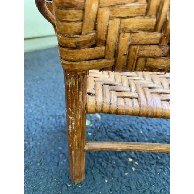 Early 20th Century Vintage Hickory Woven Minature Bench For Sale - Image 5 of 12