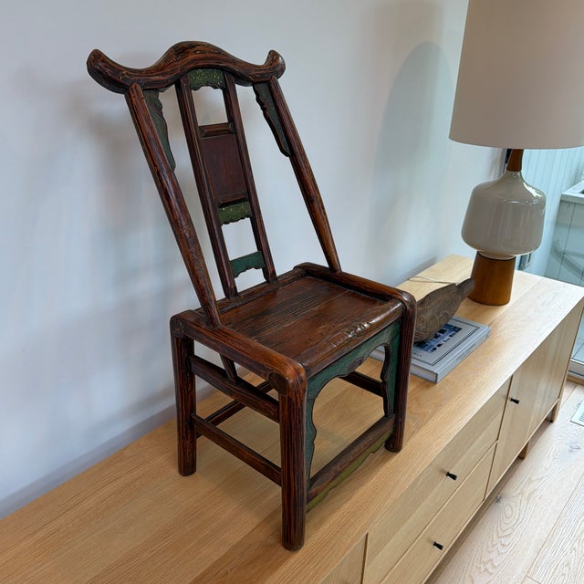 Antique Chinese Child’s Chair With Painted Details For Sale In New York - Image 6 of 12