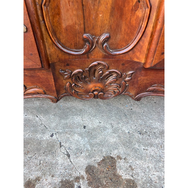 French 19th Century Louis XV Provincial Solid Walnut Two Door Buffet For Sale - Image 10 of 12