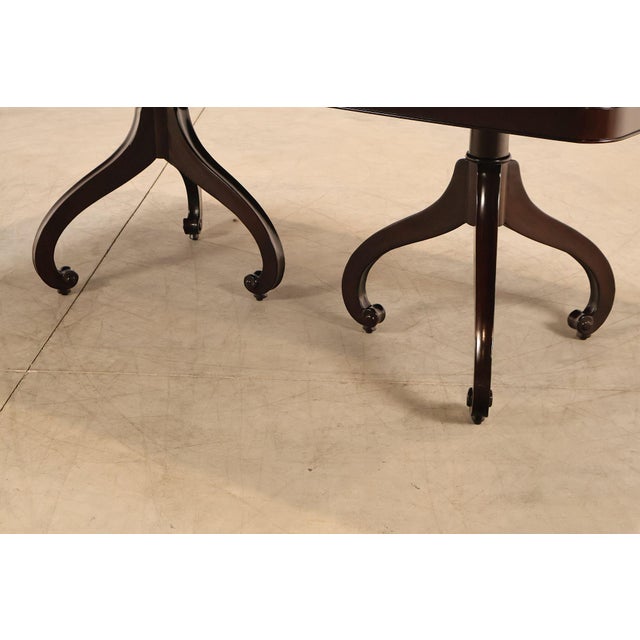 Thomasville Transitional Style Double Pedestal Mahogany Dining Table For Sale - Image 11 of 18