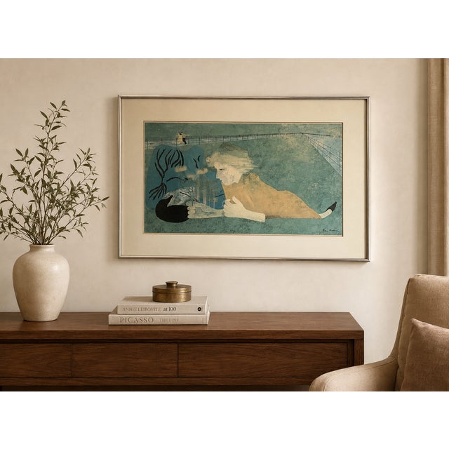 Mid-Century Modern Vintage 1970s Ben Shahn “Spring” Art Print in Silver Frame For Sale - Image 3 of 16