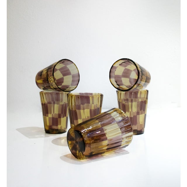 Brown Ribes Collectable Murano Glasses by Mariana Iskra, 2004, Set of 6 For Sale - Image 8 of 18