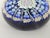 Abstract Murano Style Art Glass Paperweight Round Dark Blue Millefori Flower Design 4849b For Sale - Image 3 of 11