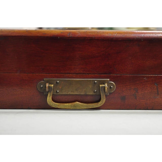 Wood Antique S Kind & Sons Edwardian Mahogany Fitted Silverware Flatware Case Chest For Sale - Image 7 of 18