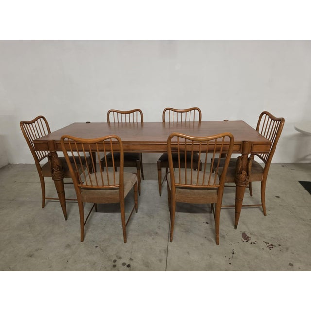 Table and Chairs attributed to Pierluigi Colli for Framar, 1950, Set of 7 For Sale - Image 13 of 13