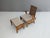 Mid-Century Modern Set of Chair with Ottoman in Beech and Rattan from Úľuv, 1960s For Sale - Image 3 of 18