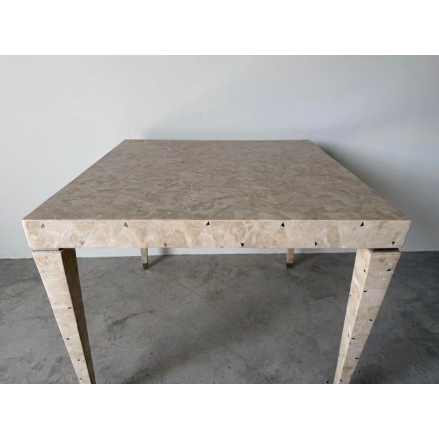Elegant vintage Tavola tessellated stone table by Oggetti, featuring a beautifully handcrafted surface composed of natural...