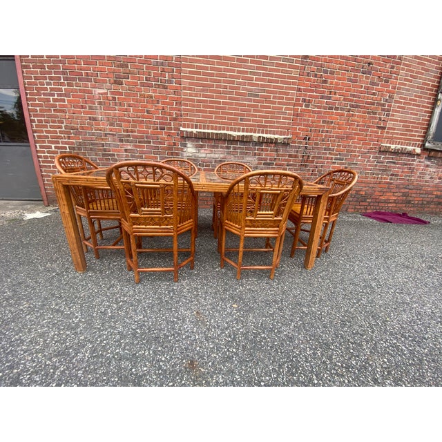 Brighton Pavilion Chinese Chippendale 1970s Era Bamboo Chairs Table