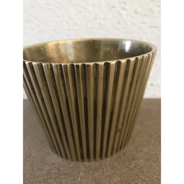 Mid-Century Modern Vintage Brass Vase, 1950s For Sale - Image 3 of 6