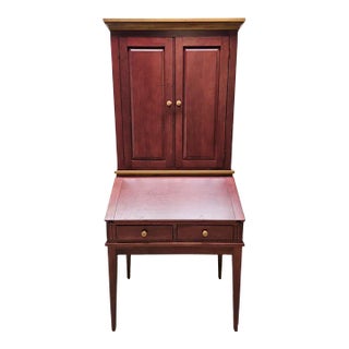 1990s Ethan Allen Country Colors Secretary Writing Desk Shaker Style Farmhouse For Sale