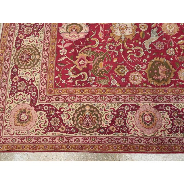 Ruby Red Galerie Shabab Collection Early 20th Century Indian Lahore Rug For Sale - Image 8 of 10
