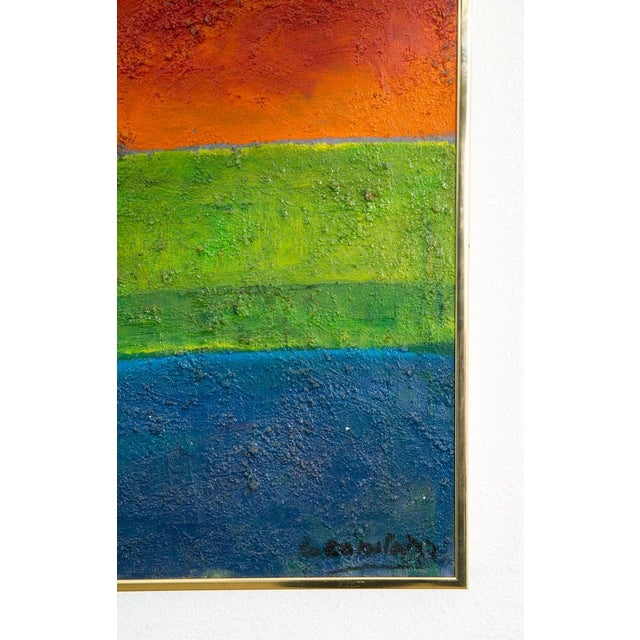Mid Century Modern Oil Painting George Constant Art Rainbow Original Signed MCM For Sale In Sacramento - Image 6 of 12
