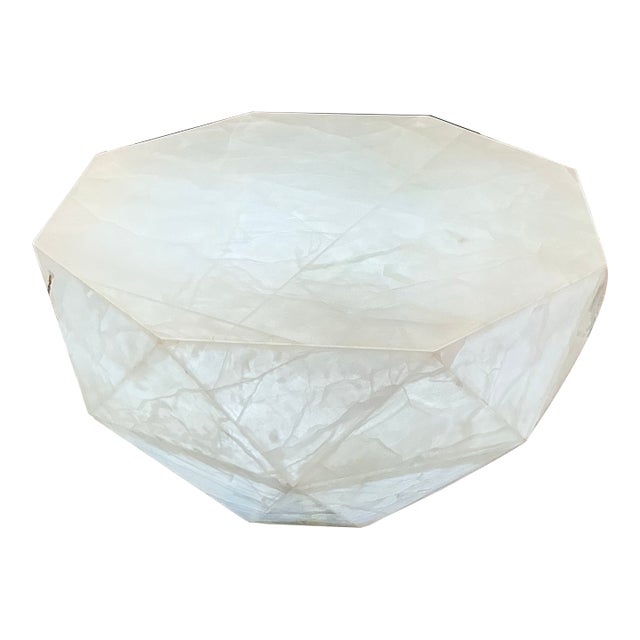 Handmade Diamond Shape White Onyx Coffee Table For Sale