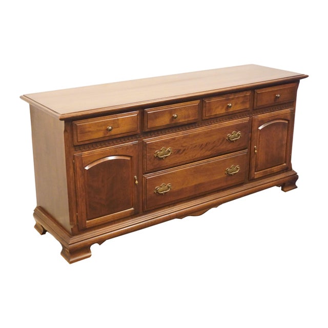 American Ethan Allen Classic Manor Solid Maple 72" Triple Door Dresser 15-5213 For Sale - Image 3 of 14