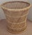 Exceptional Mid-Century Modern Wicker & Rattan Side Table — 22" Floating Glass Top For Sale - Image 4 of 6