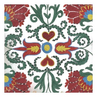 18"x19" Silk Embroidery Cushion Cover. Modern Toss Pillow. Handmade Pillowcase For Sale