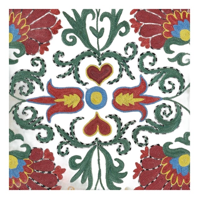 18"x19" Silk Embroidery Cushion Cover. Modern Toss Pillow. Handmade Pillowcase For Sale