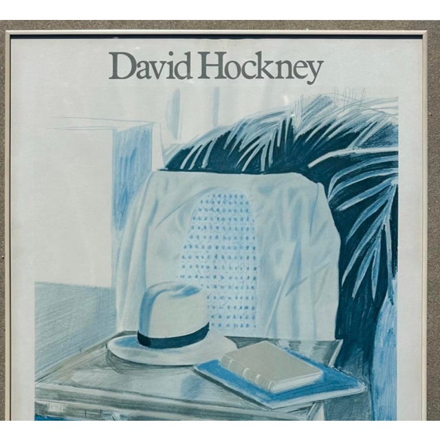 David Hockney David Hockney Vintage 1980 Lithograph Print Framed Large Exhibition Poster " Still Life, Taj Hotel, Bombay " 1977 For Sale - Image 4 of 15
