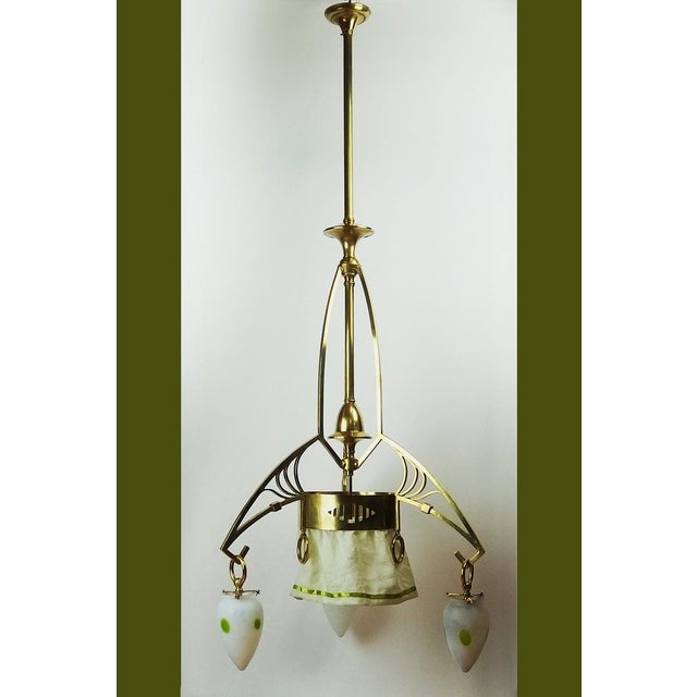Art Nouveau Brass Chandelier, 1890s For Sale - Image 14 of 14