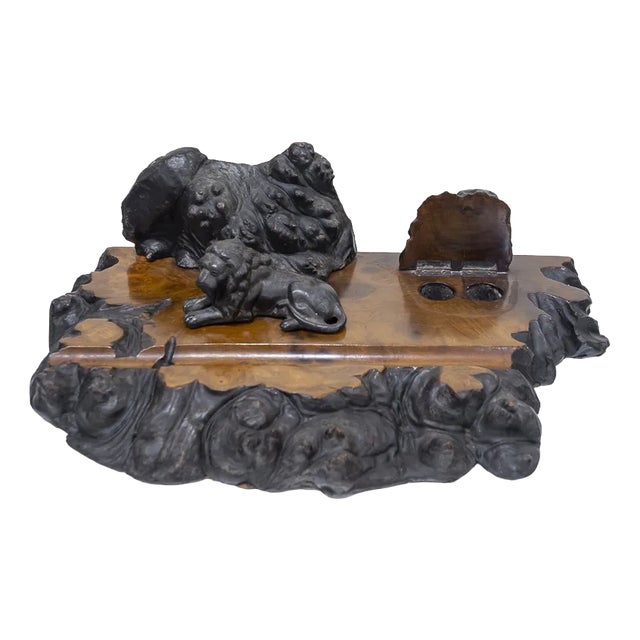 Modernist Writing Desk with Inkwell, Uruguay, 1900s For Sale