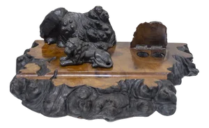 Modernist Writing Desk with Inkwell, Uruguay, 1900s
