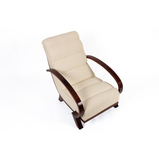 Art Deco Armchair in Linen Fabric by Nobilis, Sweden, 1920s For Sale - Image 3 of 6