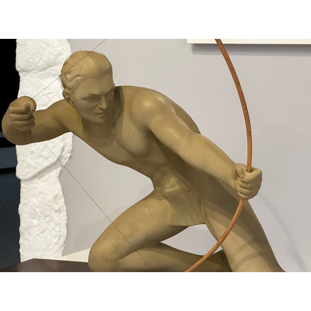 Melani, Large Art Deco Archer Sculpture, 1930, Plaster For Sale - Image 3 of 18