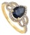 Classic Pear Cut Sapphire & Diamond Engagement Ring Size 6 in 14k Solid Gold For Sale