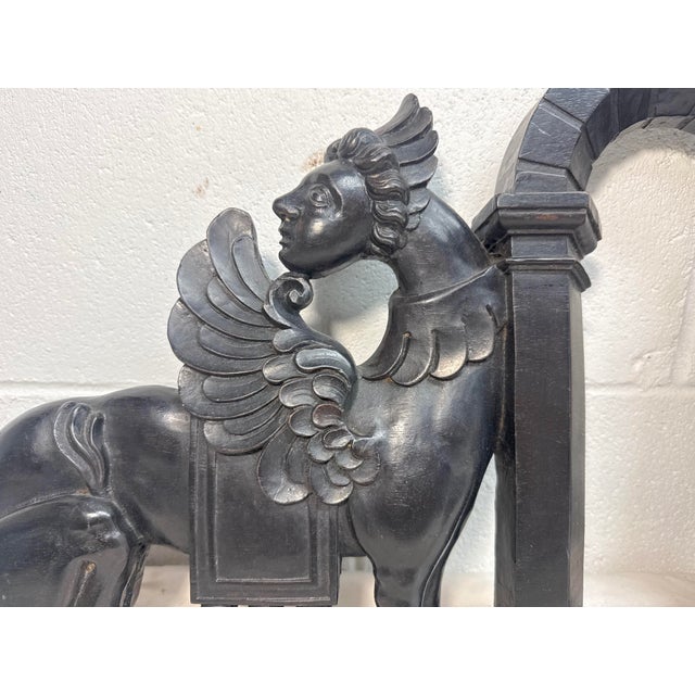 Antique 1800's Hand Carved Wood Architectural Salvage Sculpture Statue Pediment For Sale - Image 11 of 13