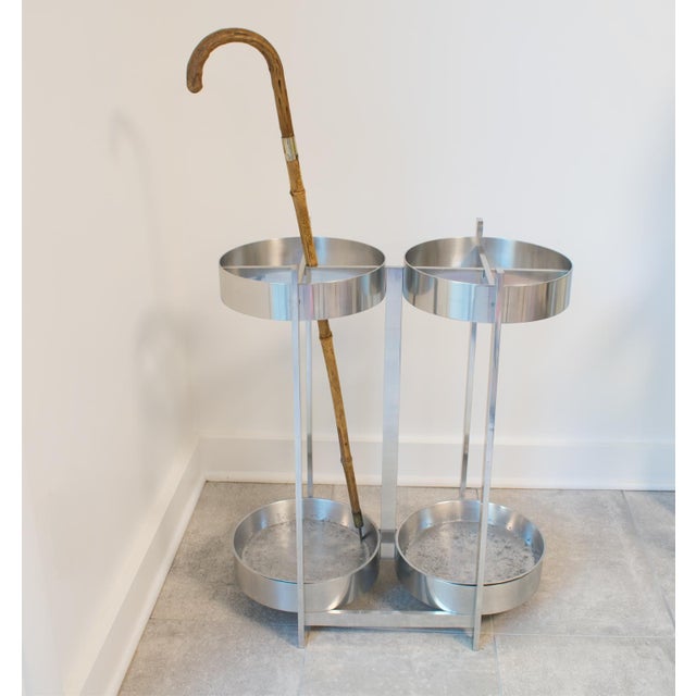 Mid-Century Modern Paul Mayen for Habitat Modernist Cast Aluminum Umbrella Holder Stand, circa 1970 For Sale - Image 3 of 13