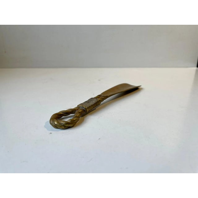 Art Deco Brass Shoe Horn with Draped Details, 1930s For Sale - Image 4 of 6