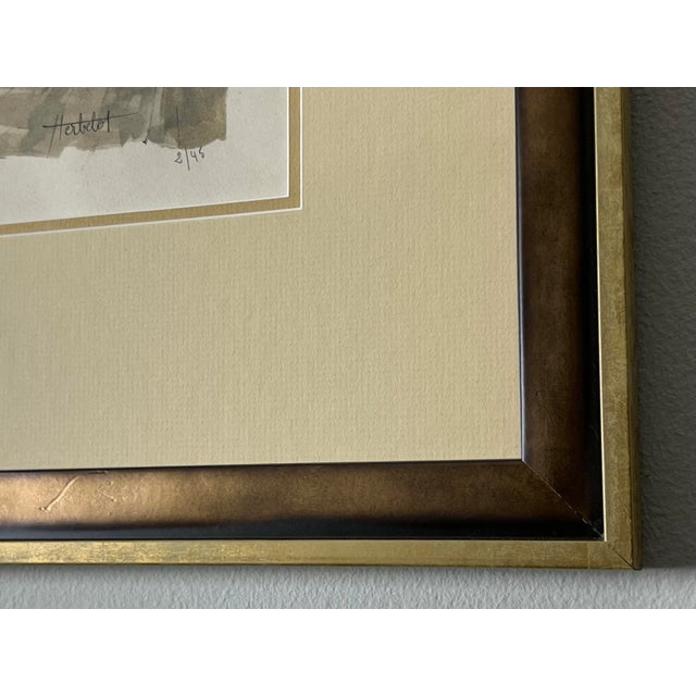 French Mid-20th Century Print of Paris Riverfront, Framed For Sale - Image 3 of 6