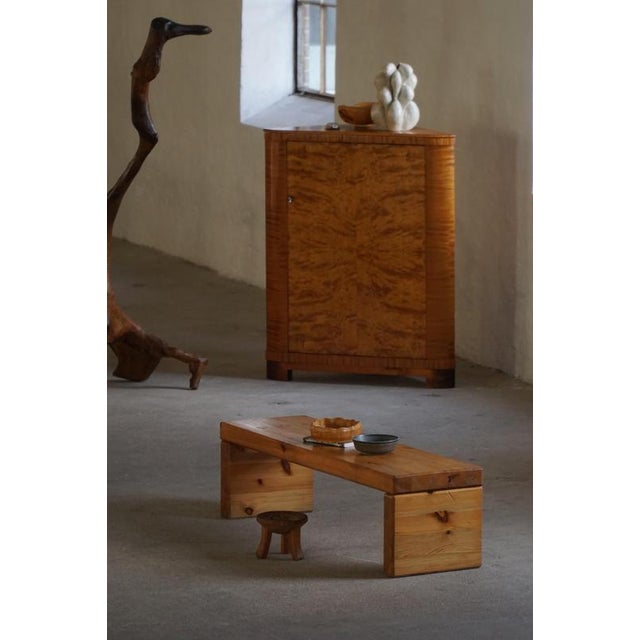 Mid-Century Swedish Modern Brutalist Table or Bench in Pine, 1960s For Sale - Image 3 of 16