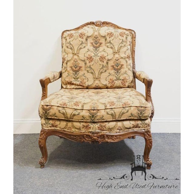 Late 20th Century High End Louis XV French Provincial Accent Bergere Arm Chair For Sale - Image 5 of 18