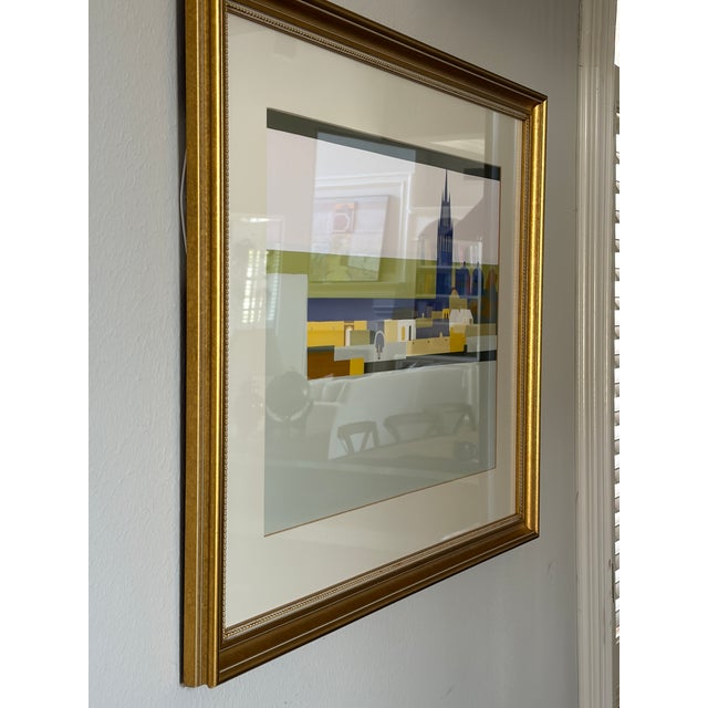 1980s Modernist Serigraph “Distant Land, New Skies” #51/150 Signed by Janice Wetzel – Custom Framed For Sale - Image 10 of 14