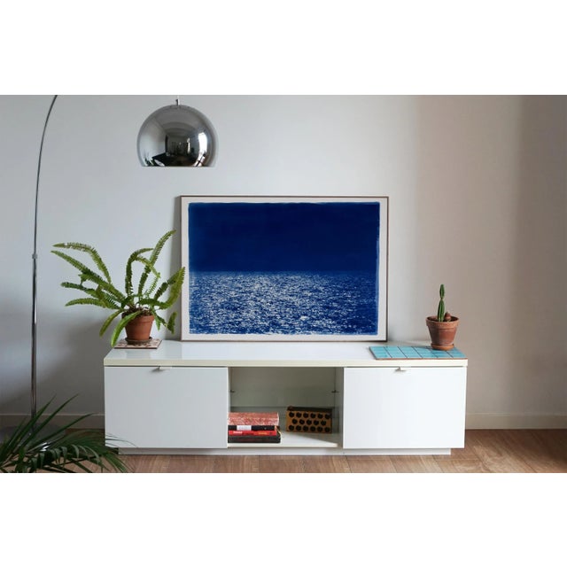 WHAT YOU'LL GET This is an exclusive and handprinted limited edition of a cyanotype. Outstanding "Barcelona Beach Night...