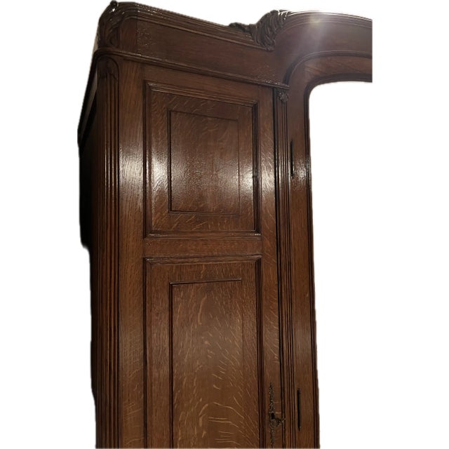 Antique Art Deco Wardrobe With Mirror For Sale - Image 4 of 6