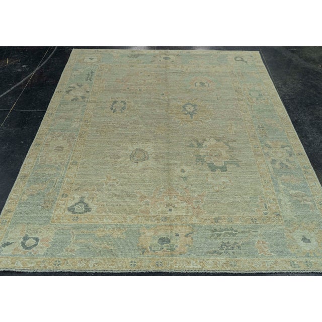 Early 21st Century Turkish Oushak Rug 5'2" x 6'9" #19254 For Sale - Image 5 of 8