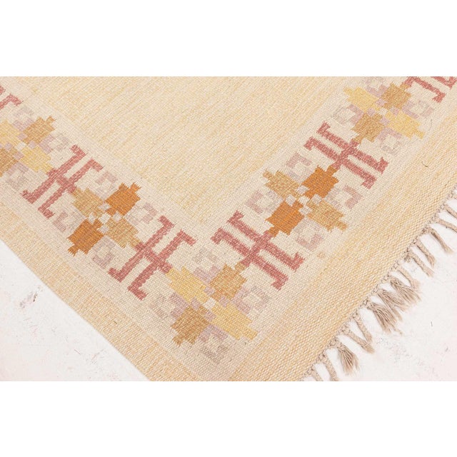 Doris Leslie Blau Vintage Swedish Flat Woven Rug by Fredrik Fiedler For Sale - Image 10 of 10