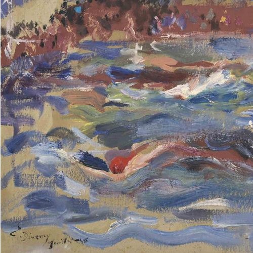 Nude is and drawing realized by Eliane Diverly in the mid-20th Century. Oil on wooden panel. Good condition. Hand signed....