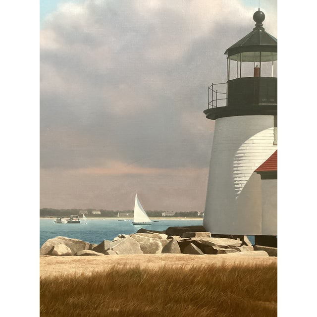 1990s ‘Brant Point Afternoon’’ (Nantucket Ma) Orig Signed Painting by John Falato For Sale - Image 14 of 14