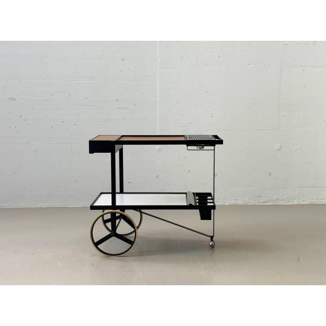 Metal Serving Trolley by Cees Braakman for Pastoe, Netherlands, 1950s For Sale - Image 7 of 16