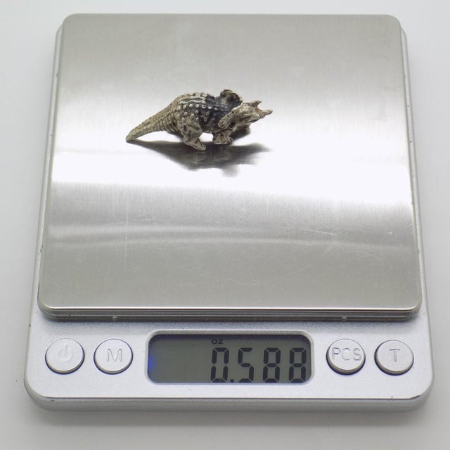Vintage Italian Handmade Silver Triceratops Dinosaur Figurine, 1960s For Sale - Image 10 of 12