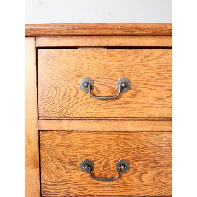 Brown Antique Oak Highboy Dresser Spiegel Furniture Company For Sale - Image 8 of 15