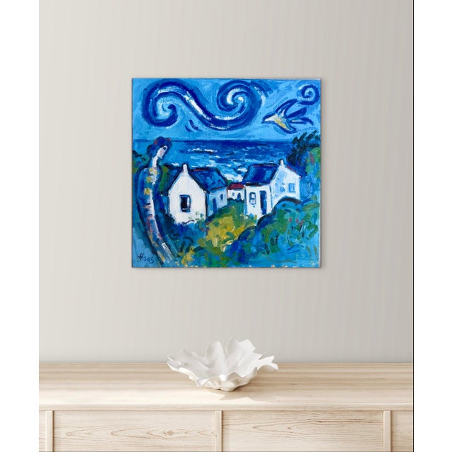 Wood Seaside Spirits - Modern Oil Painting Seascape For Sale - Image 7 of 9