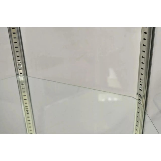 Vintage Hexagonal Modern Glass Retail Jewelry Tall Display Case Stand Showcase For Sale - Image 10 of 12