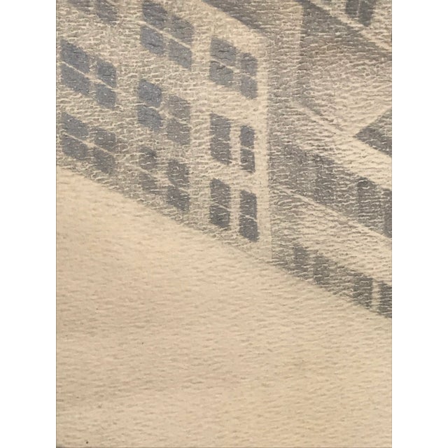 Black 1970s Modern Architectural Pencil Drawing For Sale - Image 8 of 11