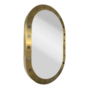 Brass Mirror Silver Metal Decor. Italy, 1990s
